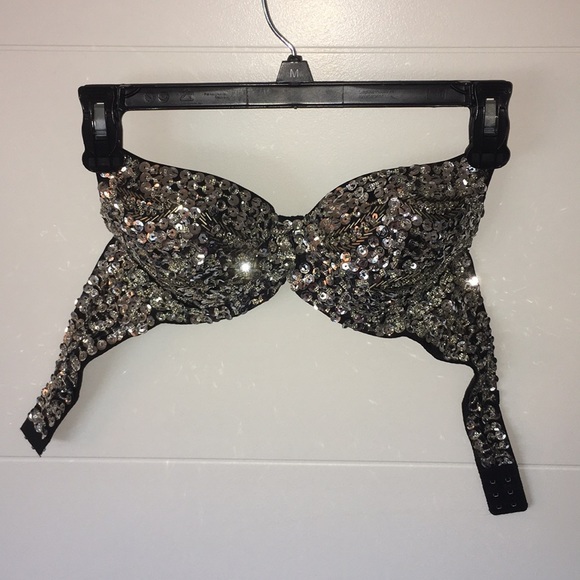 I Heart Raves Black Sequin Bra. - Picture 1 of 3
